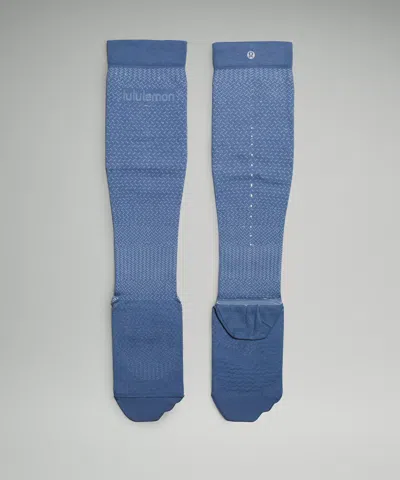 Lululemon Micropillow Compression Knee-high Running Socks Light Cushioning In Blue