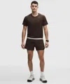 Lululemon Mile Maker Ripstop Lined Short 4" In Brown