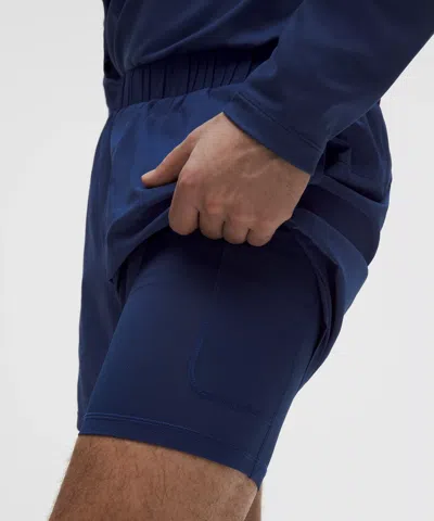 Lululemon Mile Maker Ripstop Lined Short 6" In Blue