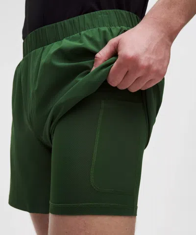 Lululemon Mile Maker Ripstop Lined Short 6" In Green