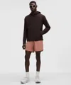 Lululemon Mile Maker Run Crew Ripstop Lined Short 6" In Orange