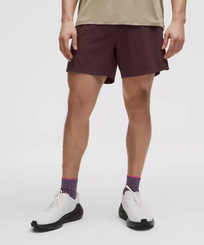 Lululemon Mile Maker Run Crew Ripstop Lined Short 6" In Burgundy