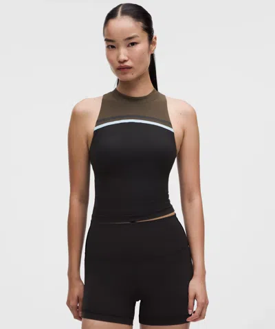 Lululemon Mockneck Shelf Tank Top Light Support, B/c Cup In Animal Print