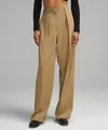 Lululemon Modal-blend Pleated High-rise Trousers Regular In Green