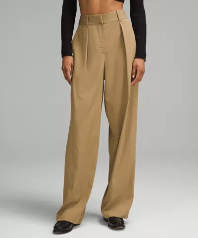 Lululemon Modal-blend Pleated High-rise Trousers Regular In Green