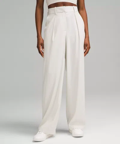 Lululemon Modal-blend Pleated High-rise Trousers Regular In White