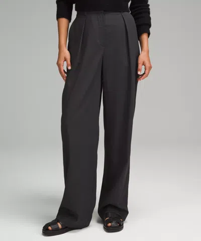 Lululemon Modal-blend Pleated High-rise Trousers Regular In Black