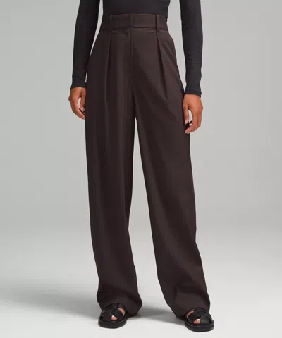 Lululemon Modal-blend Pleated High-rise Trousers Regular In Black