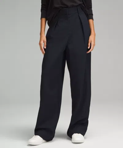 Lululemon Modal-blend Pleated High-rise Trousers Regular In Black