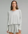 Lululemon Modal Relaxed-fit Lounge Long-sleeve Shirt In Gray