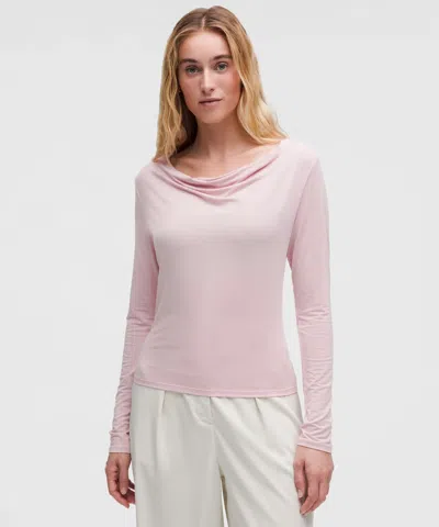 Lululemon Modal-silk Cowl-neck Long-sleeve Shirt In Pink