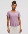 Lululemon Modal-silk Twist-back Short-sleeve Shirt In Purple