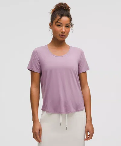 Lululemon Modal-silk Twist-back Short-sleeve Shirt In Purple