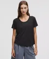 Lululemon Modal-silk Twist-back Short-sleeve Shirt In Black