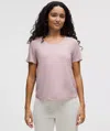 Lululemon Modal-silk Twist-back Short-sleeve Shirt In Pink