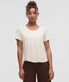 Lululemon Modal-silk Twist-back Short-sleeve Shirt In White