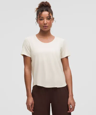 Lululemon Modal-silk Twist-back Short-sleeve Shirt In White