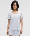 Lululemon Modal-silk Twist-back Short-sleeve Shirt In Gray