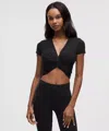 Lululemon Modal-silk Twist-front Cropped T-shirt