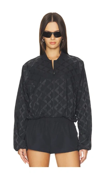 Lululemon Monogram Satin Track Jacket In Black