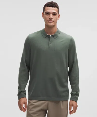 Lululemon New Venture Long-sleeve Knit Polo Shirt