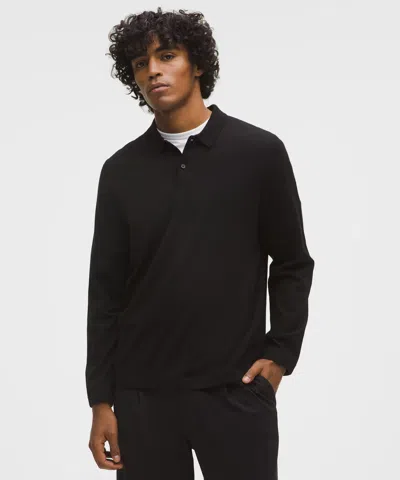 Lululemon New Venture Long-sleeve Knit Polo Shirt