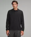 Lululemon New Venture Long-sleeve Knit Polo Shirt In Black