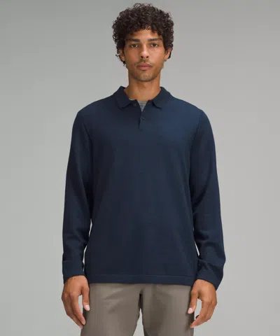 Lululemon New Venture Long-sleeve Knit Polo Shirt