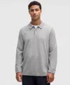 Lululemon New Venture Long-sleeve Knit Polo Shirt In Gray