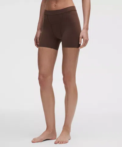 Lululemon Nulu Added Absorbency Extra-high-rise Shortie Underwear 5" In Brown