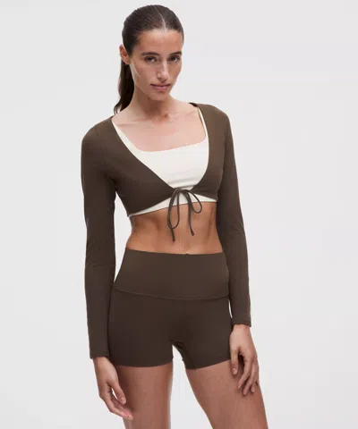 Lululemon Nulu Mesh-back Tie-front Cropped Cardigan
