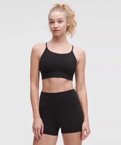 Lululemon Nulu Ruched Scoop-neck Bra In Blue