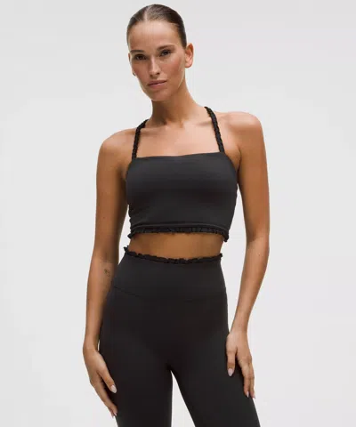 Lululemon Nulu Ruffle-trim Cropped Tank Top In Black