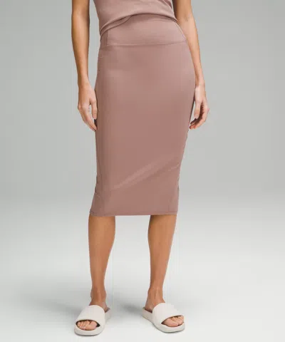 Lululemon Nulu Slim-fit High-rise Midi Skirt In Pink