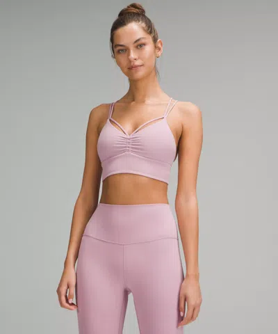 Lululemon Nulu Strappy V-neck Yoga Bra Light Support, A/b Cup In Pink