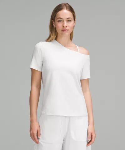 Lululemon Off-the-shoulder Cotton T-shirt In White