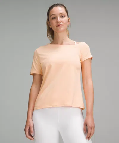 Lululemon Off-the-shoulder Cotton T-shirt In Neutral