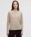 Lululemon Organic Cotton Crewneck Long-sleeve Shirt In Brown