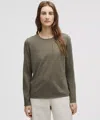 Lululemon Organic Cotton Crewneck Long-sleeve Shirt In Green