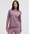 Lululemon Organic Cotton Crewneck Long-sleeve Shirt In Purple