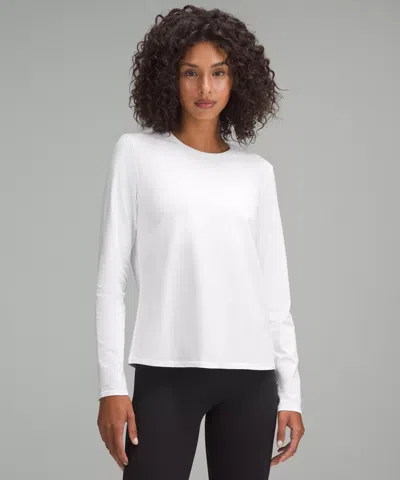 Lululemon Organic Cotton Crewneck Long-sleeve Shirt In White