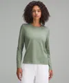 Lululemon Organic Cotton Crewneck Long-sleeve Shirt In Gray