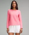 Lululemon Organic Cotton Crewneck Long-sleeve Shirt In Pink