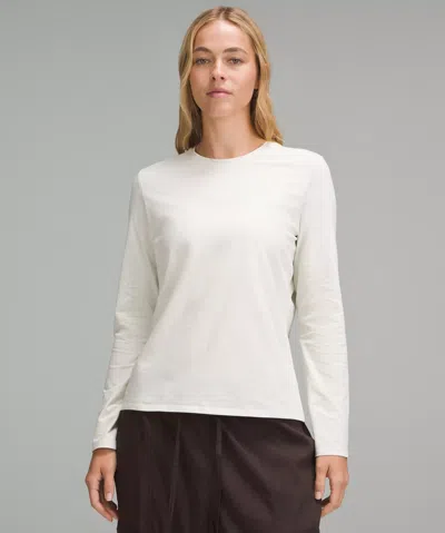 Lululemon Organic Cotton Crewneck Long-sleeve Shirt In White