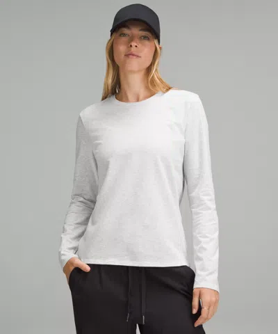 Lululemon Organic Cotton Crewneck Long-sleeve Shirt In White