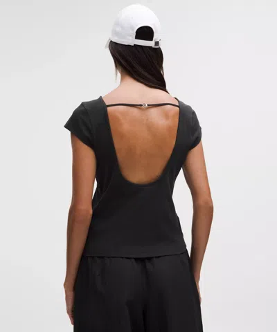 Lululemon Organic Cotton Open-back T-shirt In Gold