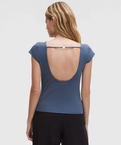 Lululemon Organic Cotton Open-back T-shirt In Gold