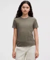 Lululemon Organic Cotton Straight-hem Crewneck T-shirt In Green