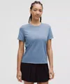 Lululemon Organic Cotton Straight-hem Crewneck T-shirt In Blue