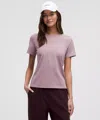 Lululemon Organic Cotton Straight-hem Crewneck T-shirt In Purple